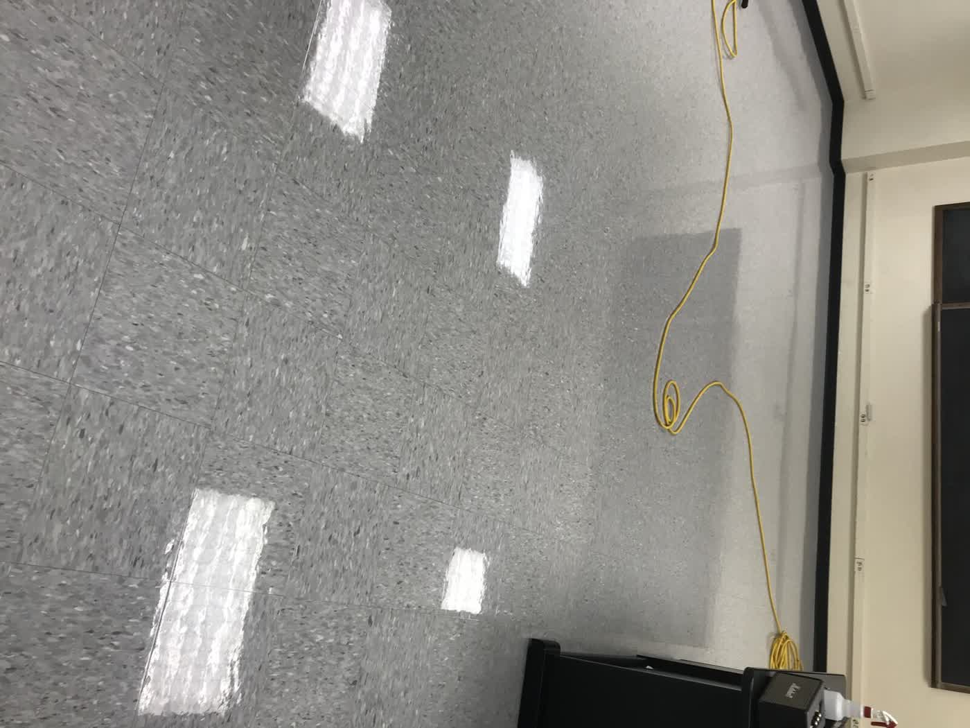 Gray through-body VCT classroom, high gloss