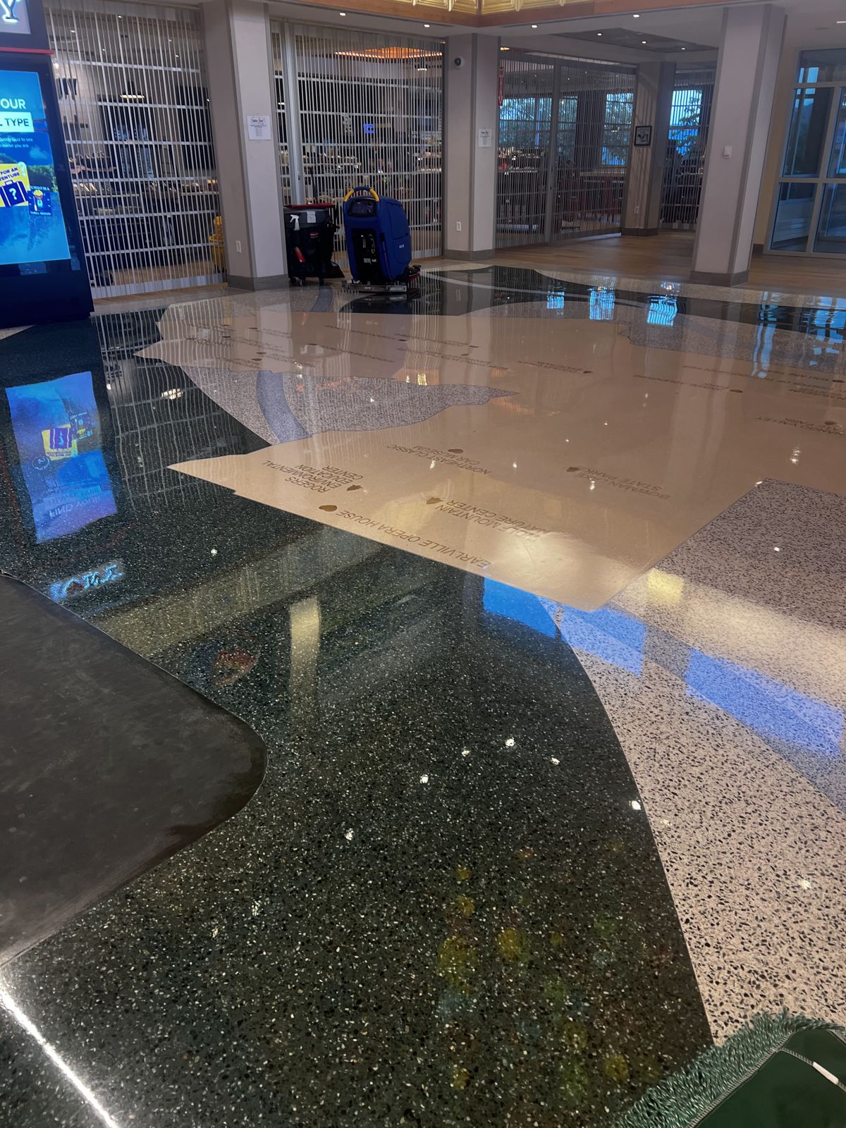 Finished floor at the New York Welcome Center, after coating it with OmniGuard