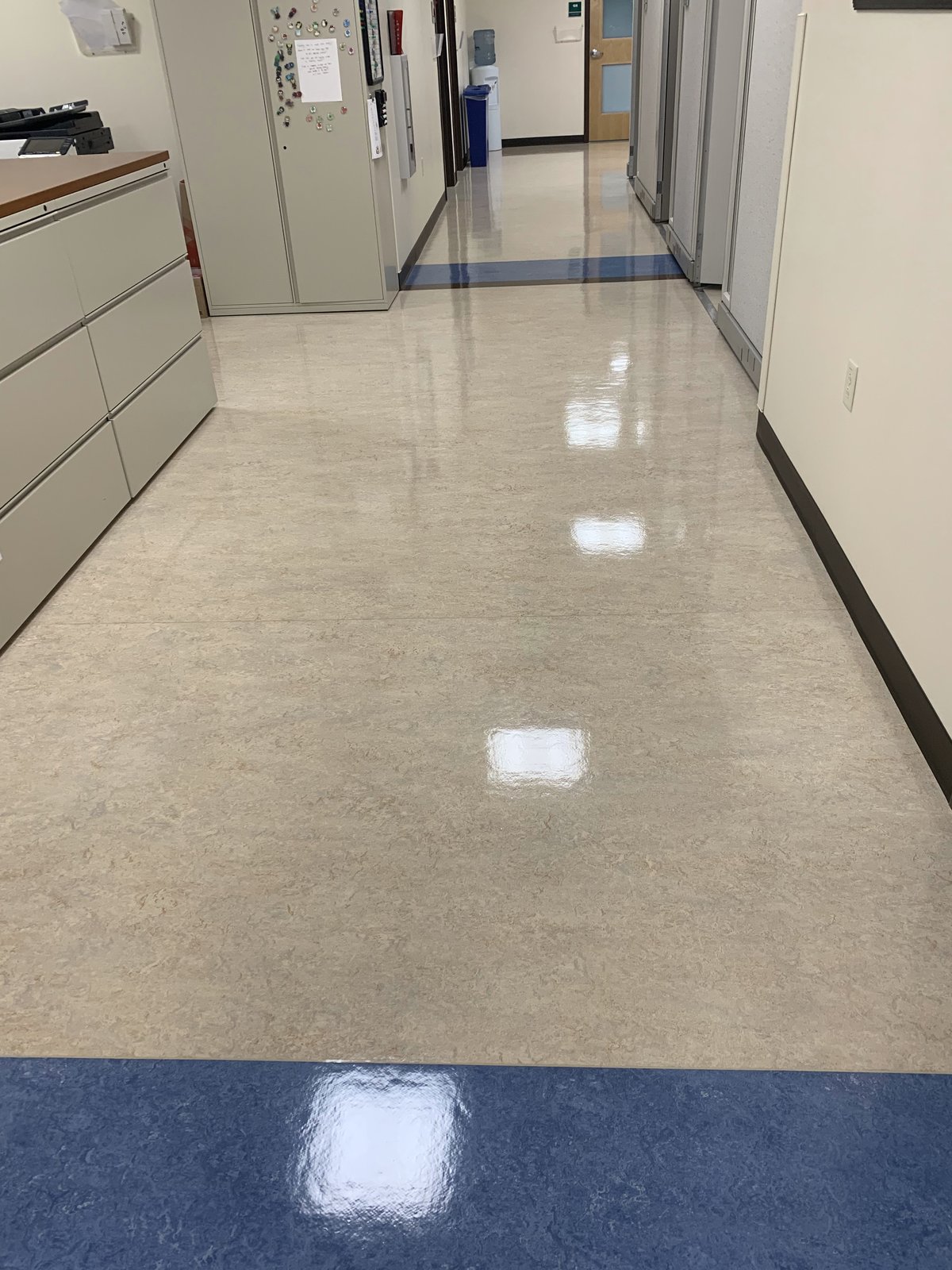 Office hallway LVT after