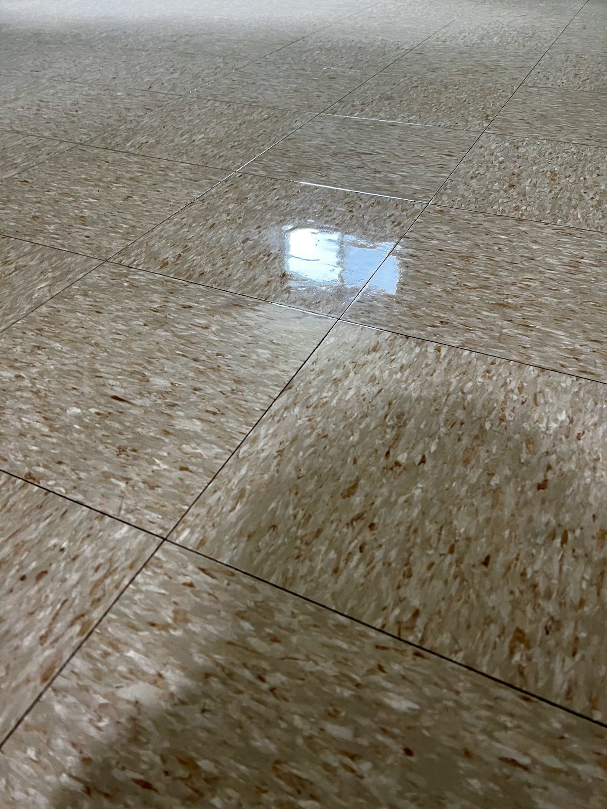 VCT after a scrub and recoat