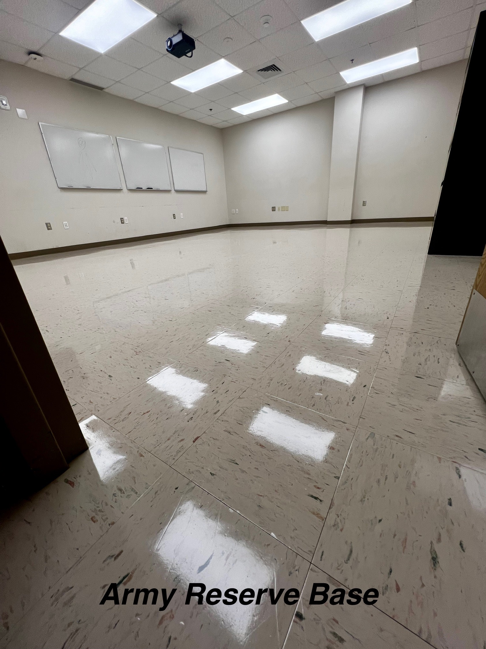 Army Reserve Base — polished room with whiteboards