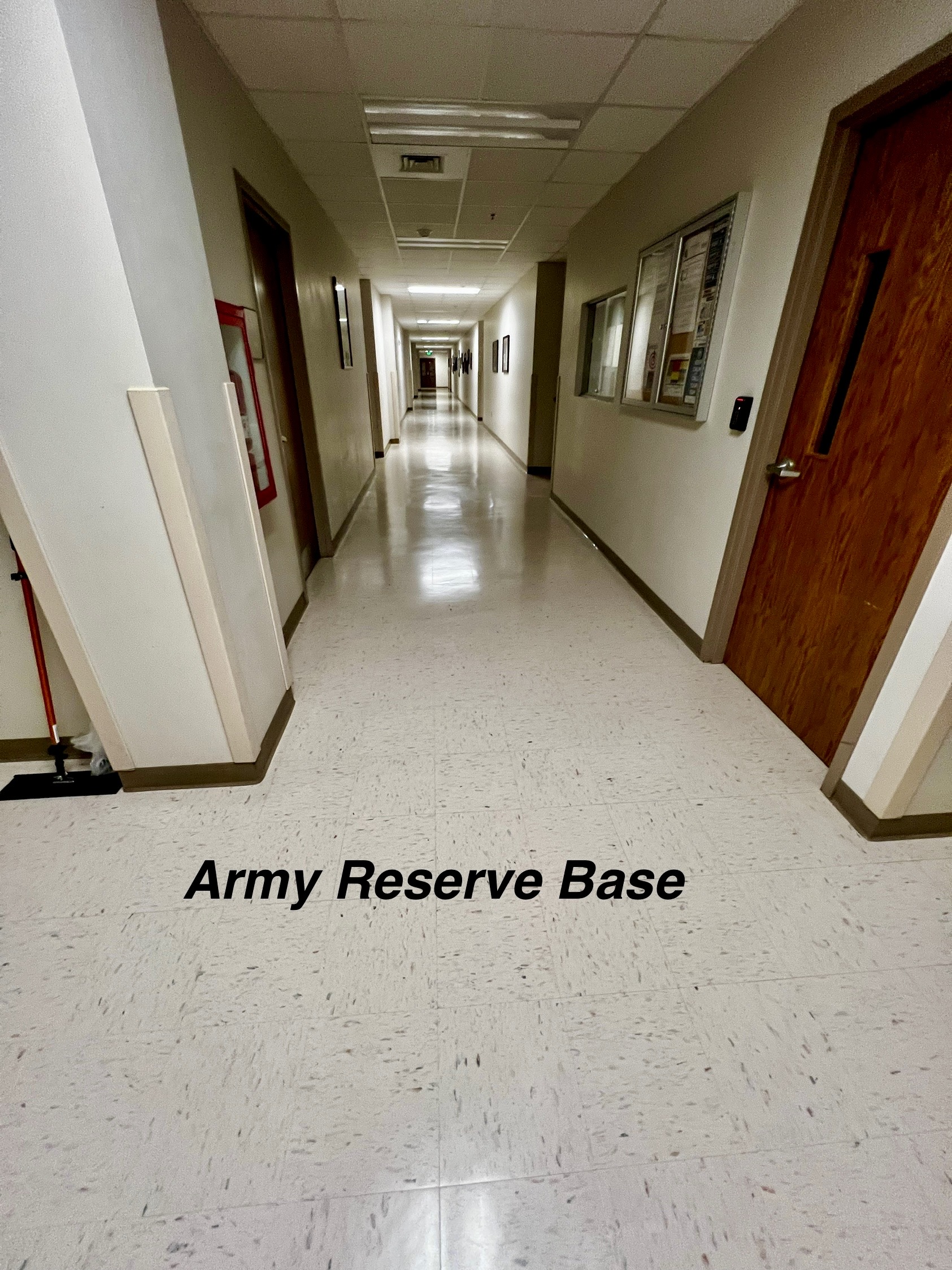 Army Reserve Base — long hallway after restoration