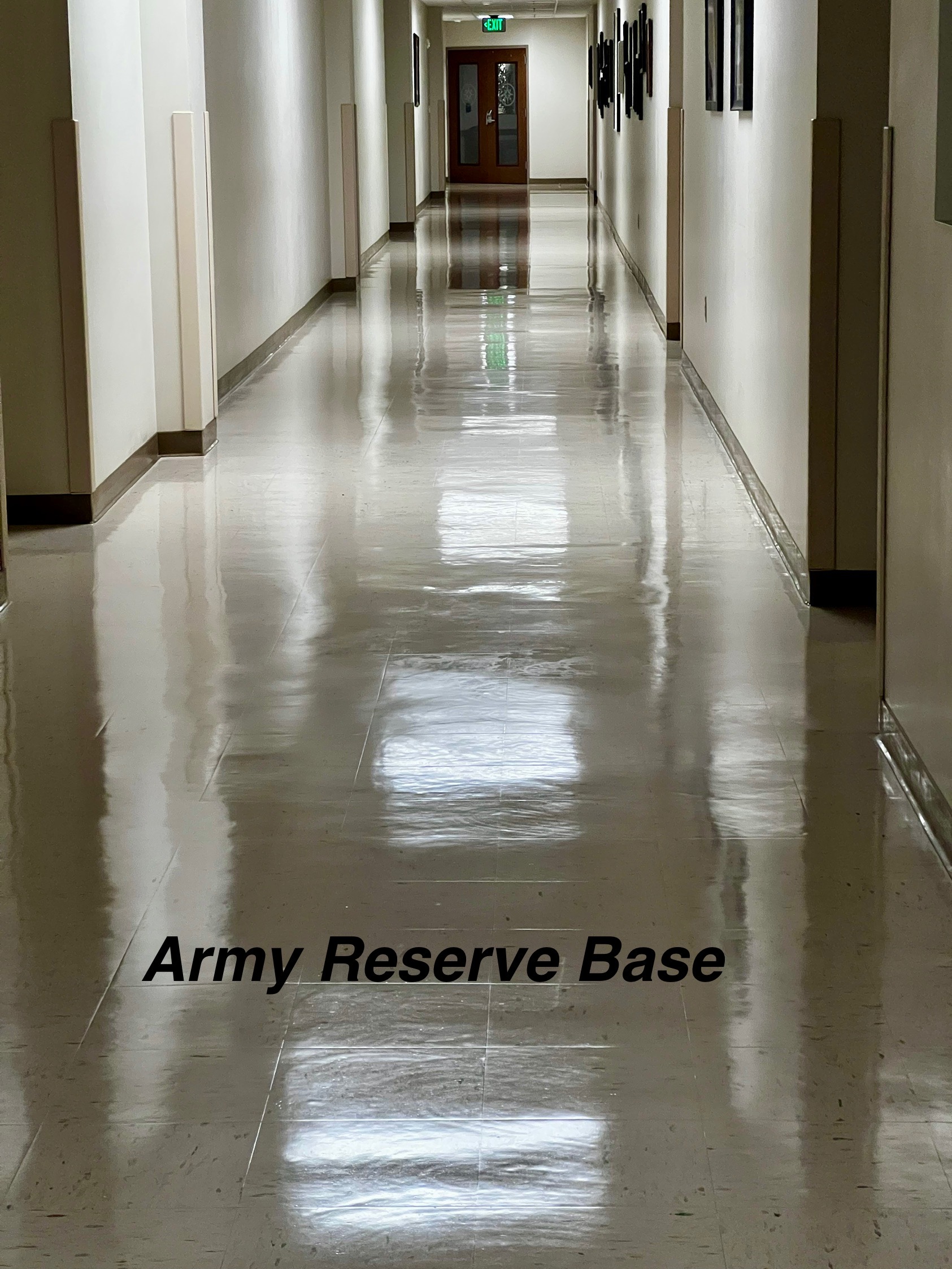 Army Reserve Base — long hallway to EXIT