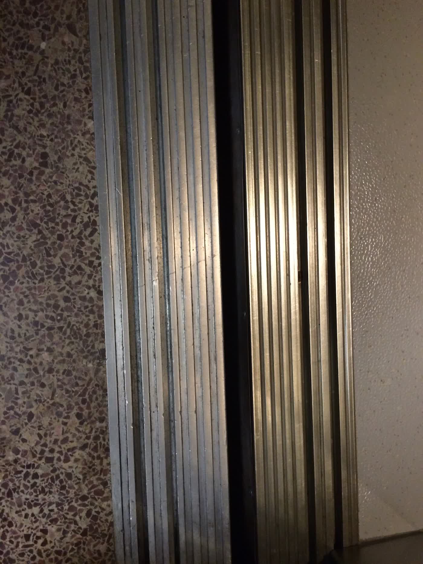 Elevator tracks cleaned after floor work